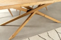 Ovaler Esstisch WOOD SCULPTURE 240cm natur Pinienholz recycelt Sterngestell