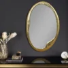 Ovaler Wandspiegel ABSTRACT 70cm gold Metall handmade