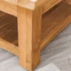 Quadratischer Couchtisch JAVA 70cm natur recyceltes Teakholz mit Ablagefach