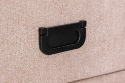 Quadratischer Nachttisch TOULOUSE 55cm beige Samt inkl. Beleuchtung und Schubladen