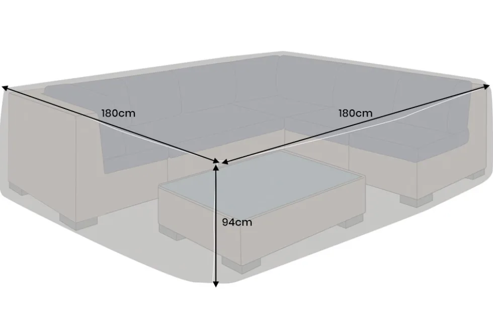 Quadratische Schutzhaube PRESTIGE PROTECT 180cm anthrazit Sitzgruppe wetterfest