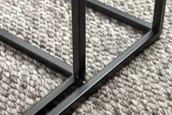 Quadratisches 2er Set Beistelltische MOUNTAIN SOUL 60cm schwarz Naturstein Metall