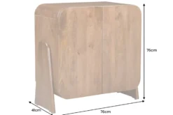 Quadratisches Lowboard BRASIL 75cm braun Mango Massivholz zwei Fächer Schrank