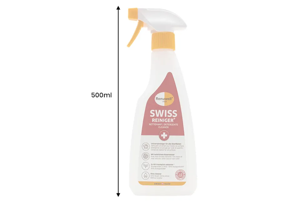 Renuwell SWISS UNIVERSALREINIGER 500ml Pflegemittel für Tische Schränke Stühle