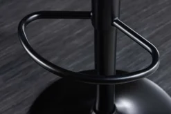 Retro Barhocker MANHATTAN grau Strukturstoff Eschenholz drehbar höhenverstellbar