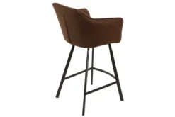 Retro Barstuhl LOFT 100cm antik braun Microfaser Barhocker mit Armlehne