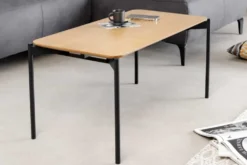 Retro Couchtisch DESIGNO 90cm Eiche Holz-Design schwarz Metallgestell