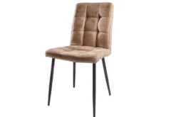 Retro Design Stuhl MODENA antik taupe Microfaser mit Ziersteppung