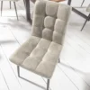 Retro Design Stuhl MODENA stone grau mit Ziersteppung