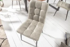 Retro Design Stuhl MODENA stone grau mit Ziersteppung
