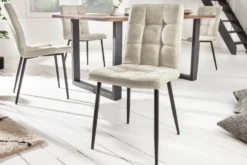 Retro Design Stuhl MODENA stone grau mit Ziersteppung