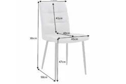 Retro Design Stuhl MODENA stone grau mit Ziersteppung