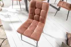 Retro Design Stuhl MODENA vintage braun mit Ziersteppung