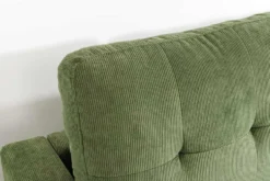 Retro Ecksofa STOCKHOLM 220cm grün Cordstoff Federkern 3-Sitzer