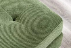 Retro Ecksofa STOCKHOLM 220cm grün Cordstoff Federkern 3-Sitzer