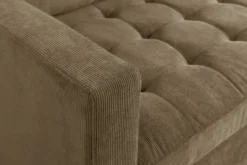 Retro Ecksofa STOCKHOLM 220cm taupe Cord Federkern 3-Sitzer