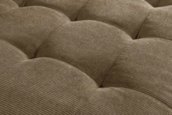 Retro Ecksofa STOCKHOLM 220cm taupe Cord Federkern 3-Sitzer