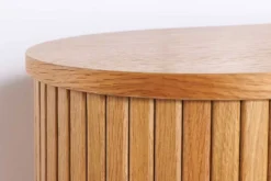 Retro Highboard VALHALLA WOOD 110cm natur Eichenholz mit Schiebetüren