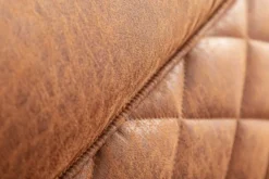 Retro Lounge Sessel MUSTANG LOUNGER antik hellbraun mit Ziersteppung