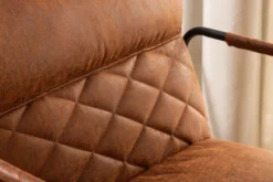 Retro Lounge Sessel MUSTANG LOUNGER antik hellbraun mit Ziersteppung