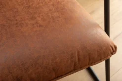 Retro Lounge Sessel MUSTANG LOUNGER antik hellbraun mit Ziersteppung