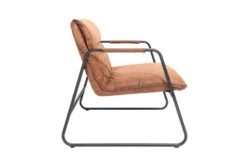 Retro Lounge Sessel MUSTANG LOUNGER antik hellbraun mit Ziersteppung