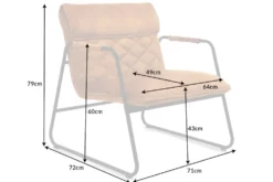 Retro Lounge Sessel MUSTANG LOUNGER senfgelb Samt mit Ziersteppung