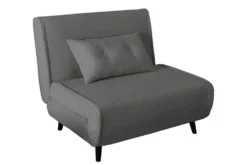 Retro Schlafsessel SMART MULTIFUNCTION 100cm grau Cord Bettfunktion inkl. Kissen