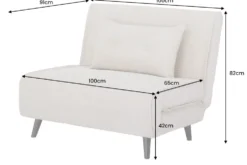 Retro Schlafsessel SMART MULTIFUNCTION 100cm grün Cord Bettfunktion inkl. Kissen