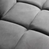 Retro Schlafsofa BOUTIQUE 215cm grau Samt 3-Sitzer mit schwarzen Füßen
