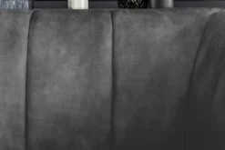 Retro Sessel NOBLESSE 105cm grau Samt schwarze Metallfüße Federkern Ziersteppung