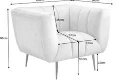 Retro Sessel NOBLESSE 105cm smaragdgrün Samt mit Ziersteppung