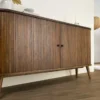 Retro Sideboard VALHALLA WOOD 160cm smoked Eichenholz Schiebetüren