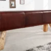 Retro Sitzbank TURNBOCK 120cm mit Echtleder Bezug Mangoholz Bank