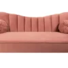 Retro 3-Sitzer Sofa ARIELLE 220cm altrosa Samt goldene Metallfüße Ziersteppung