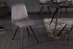 Retro Stuhl AMSTERDAM CHAIR dunkelgrau Samt Designklassiker
