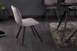 Retro Stuhl AMSTERDAM CHAIR dunkelgrau Samt Designklassiker