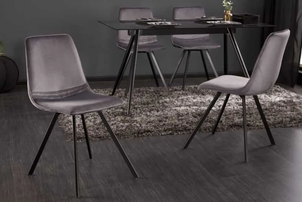 Retro Stuhl AMSTERDAM CHAIR dunkelgrau Samt Designklassiker