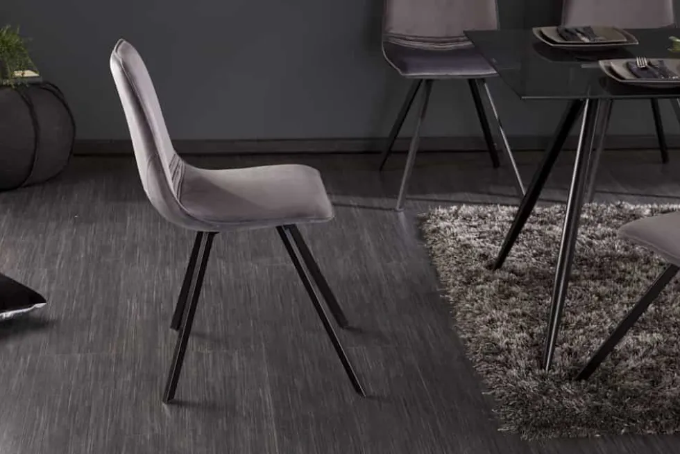 Retro Stuhl AMSTERDAM CHAIR dunkelgrau Samt Designklassiker