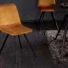 Retro Stuhl AMSTERDAM CHAIR senfgelb Samt Designklassiker