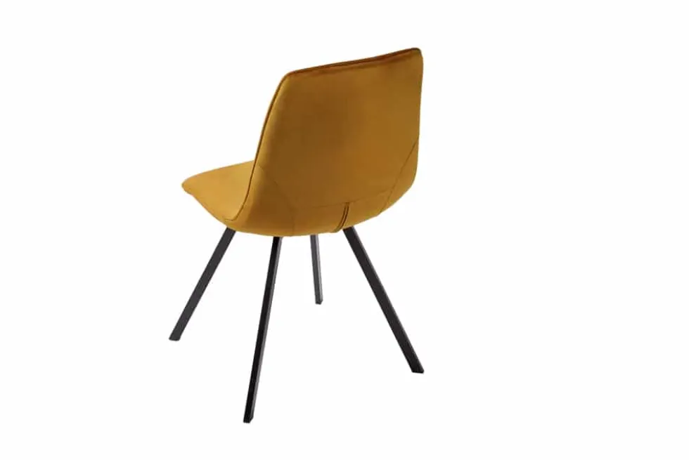 Retro Stuhl AMSTERDAM CHAIR senfgelb Samt Designklassiker