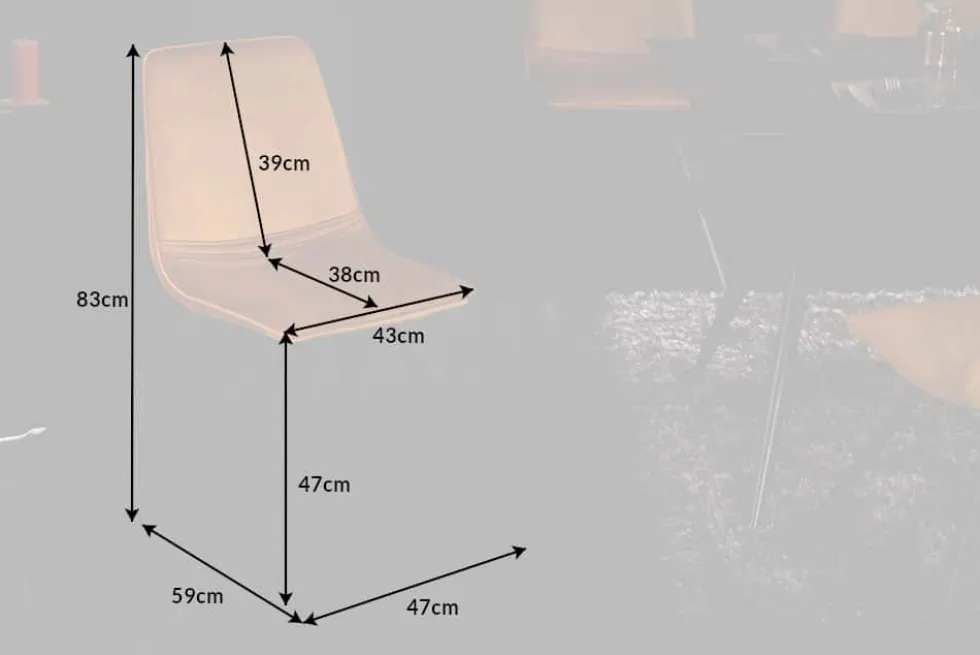 Retro Stuhl AMSTERDAM CHAIR senfgelb Samt Designklassiker