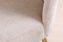 Retro Stuhl MIA CASA beige Cord champagner gold brushed Metall