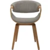 Retro Stuhl ORGANIC natur Eschenholz grau Strukturstoff
