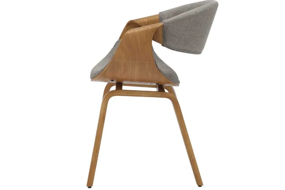 Retro Stuhl ORGANIC natur Eschenholz grau Strukturstoff
