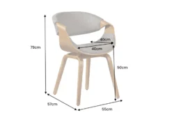 Retro Stuhl ORGANIC natur Eschenholz grau Strukturstoff
