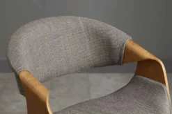Retro Stuhl ORGANIC natur Eschenholz grau Strukturstoff