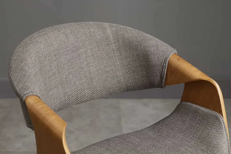 Retro Stuhl ORGANIC natur Eschenholz grau Strukturstoff