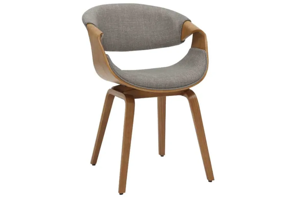 Retro Stuhl ORGANIC natur Eschenholz grau Strukturstoff