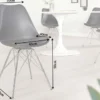 Retro Stuhl SCANDINAVIA MEISTERSTÜCK schwarz verchromtes Gestell